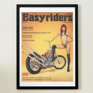 Easy Riders Inspired Motorcycle Bike Print Art Wall Poster - Hanging Gift Print Movie Design Canvas Art Collectable Garage Harley Chopper