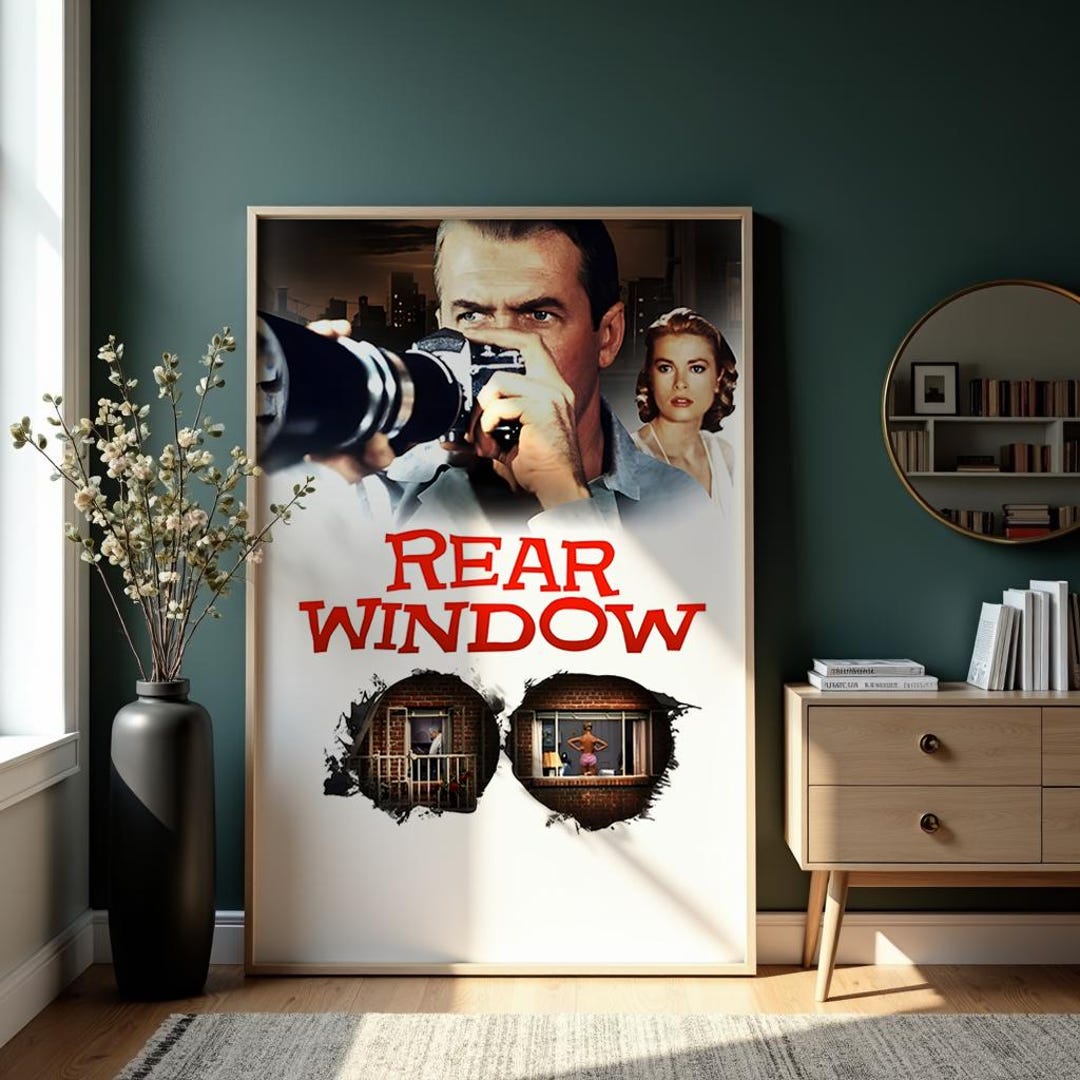 Rear Window Movie Poster, Film Art Print, Cult Classic Wall Decor ...