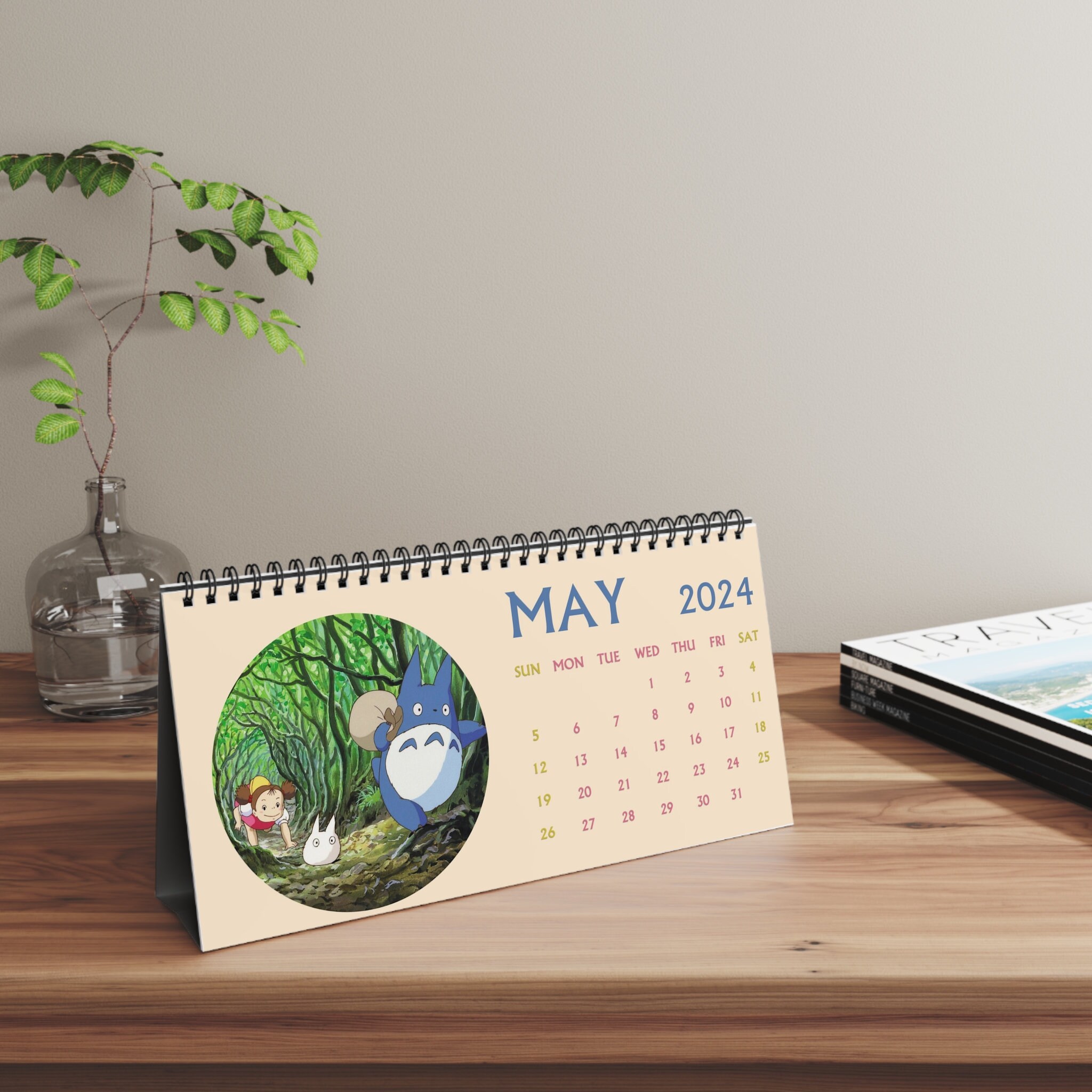 となりのトトロ 卓上カレンダー 2025 スタジオジブリ アニメ漫画 カレンダー My Neighbor Totoro 2025 Desk