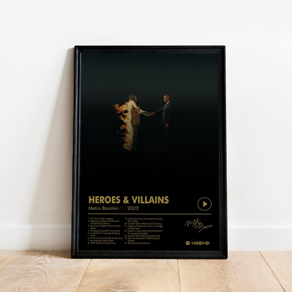 Metro Boomin "Heroes & Villains" Album Poster | Color Optional | Album Art | Wall Decor