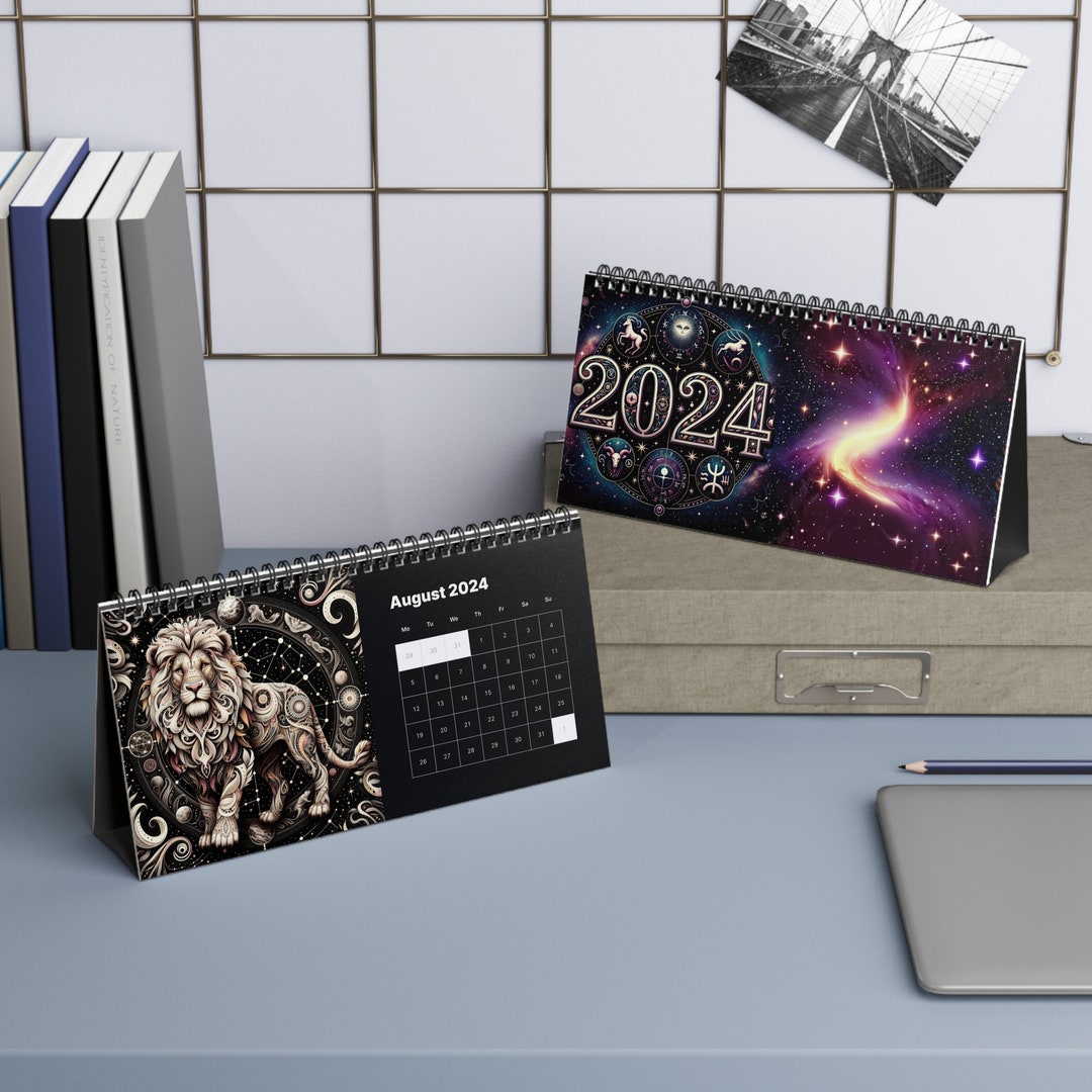 Zodiac 2024 Desk Calendar Horoscope Art Home Decor Etsy
