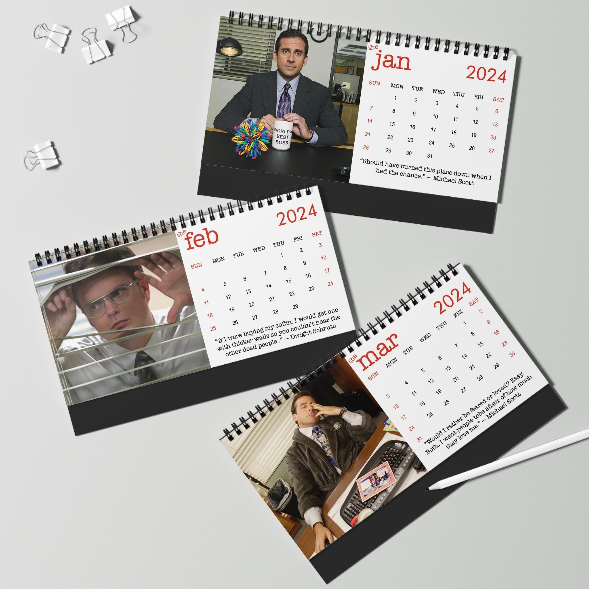 The Office 2024 Desk Calendar Tv Show Art Home Decor sold by