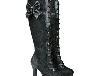 Bottines steampunk style victorien avec nœud papillon