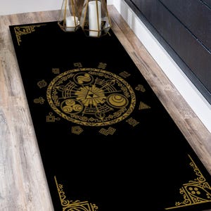Zelda Symbol Runner Rug, Entrance Runner Carpet, Game Room Mat, Gaming runner Rug, Zelda Lover Gift