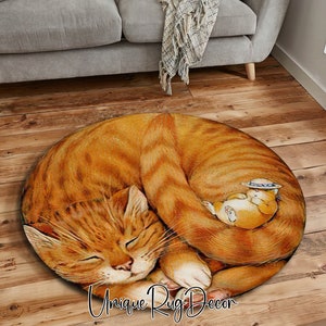 3D Cat-shaped Carpet Animal Printing for Indoor Non-slip Bathroom