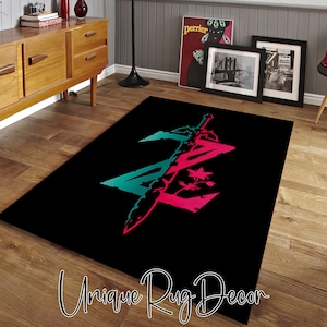 The Legend Of Zelda Symbol Rug, Game Room Carpet, Gaming Chair Mat, Video Game Decor, Gift For Gaming