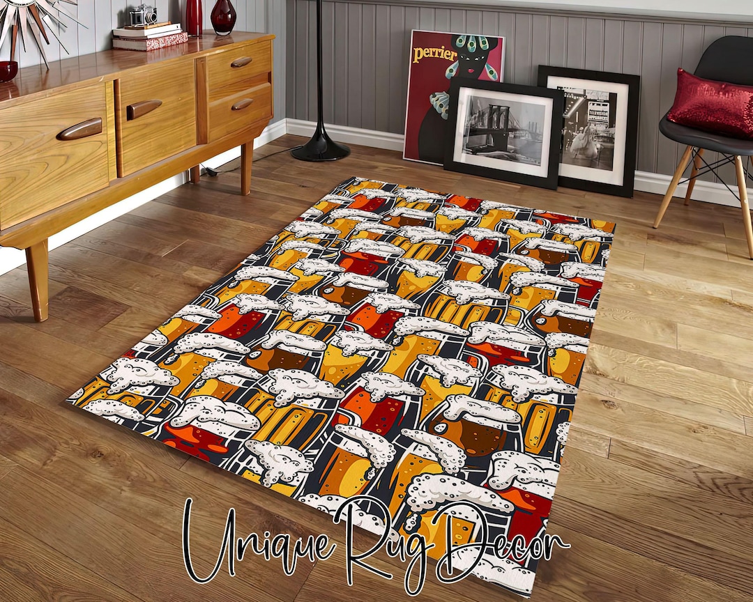Foster Beer Rug Beer Glass Pattern Rug, Bar Decor Carpet - Etsy