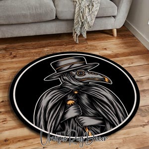 Plague Doctor Gothic Rug: Horror Room Decor