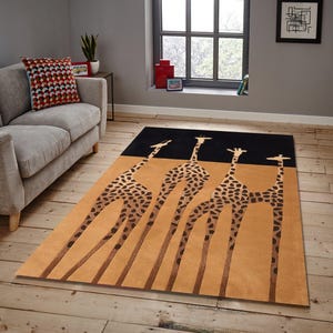 Giraffe Rug: Funny Animal Carpet, Bedroom or Living Room Decor
