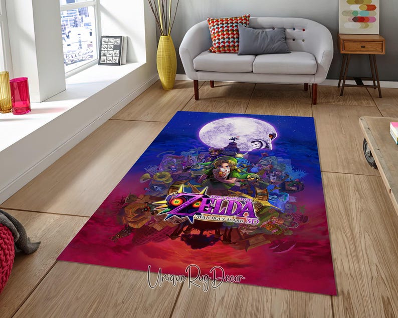 Zelda Majora's Mask Rug: Gaming Room Decor image 3