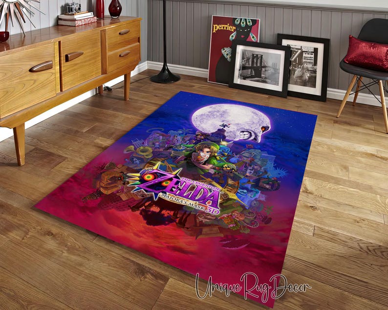 Zelda Majora's Mask Rug: Gaming Room Decor image 2