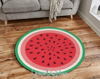 Watermelon Round Rug, Nursery Play Mat, Fruit Decor