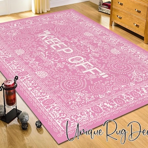 Pink and White Keep Off Rug, Sneaker Mat, Girl Room Carpet, Keepoff Decor, Hypebeast Rug, Sneakerhead