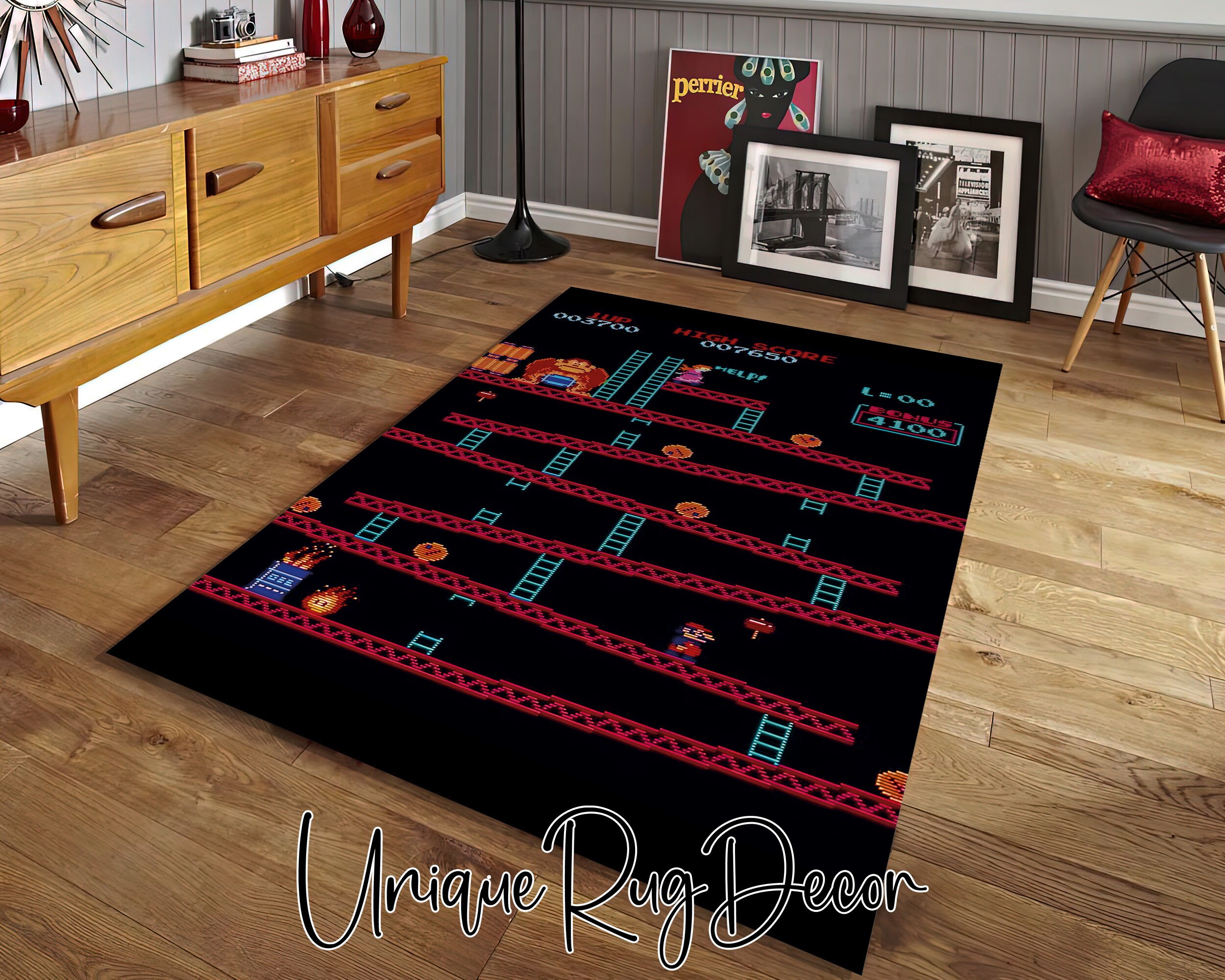 80s Classic Retro Video Game Themed Arcade Rug Play Room - Etsy