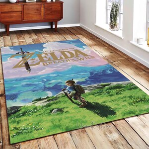 The Legend of Zelda Rug, Zelda Character Themed Carpet, Gamer Decor, Gaming Mat, Zelda Fan Gift