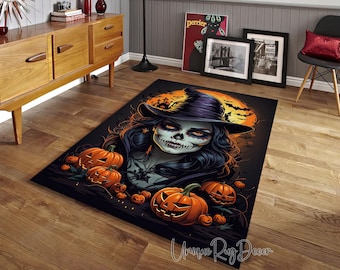 Halloween Rug: Gothic Horror Pumpkin Decor