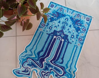Blue Ottoman Melting Rug: Irregular Moroccan Decor