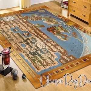 Hyrule Map Rug, Legend of Zelda Carpet, Game Room Decor, Populaire Gaming Mat, Cool Play Room Decor, Cadeau voor gamer