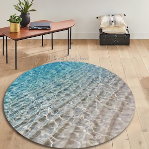 Tapis de plage rond, tapis vague de mer, tapis océan, tapis nautique, tapis de plage transparent, tapis pour surface aquatique