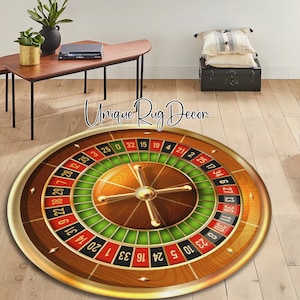 Casino Roulette Table Rug, Gambling Mat, Decorative Playroom Carpet, Gaming Room Carpet