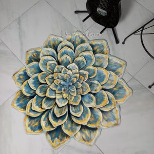 Lotusblumenteppich: Luxuriöser Blumenteppich, Eingangsteppich, Küchenmatte