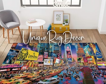 Times Square Area Rug: New York City Themed Nonslip Mat - Etsy