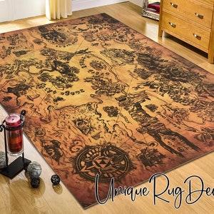 Legend of Zelda Hyrule Map Rug voor Gamer Carpet, Game Room Rug, Zelda Gaming Mat