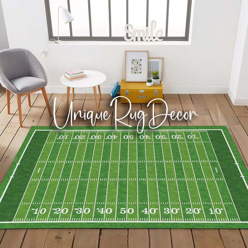 Football Filed Rugg Football Field Rug: Non-slip Sport Playroom Decor - Etsy