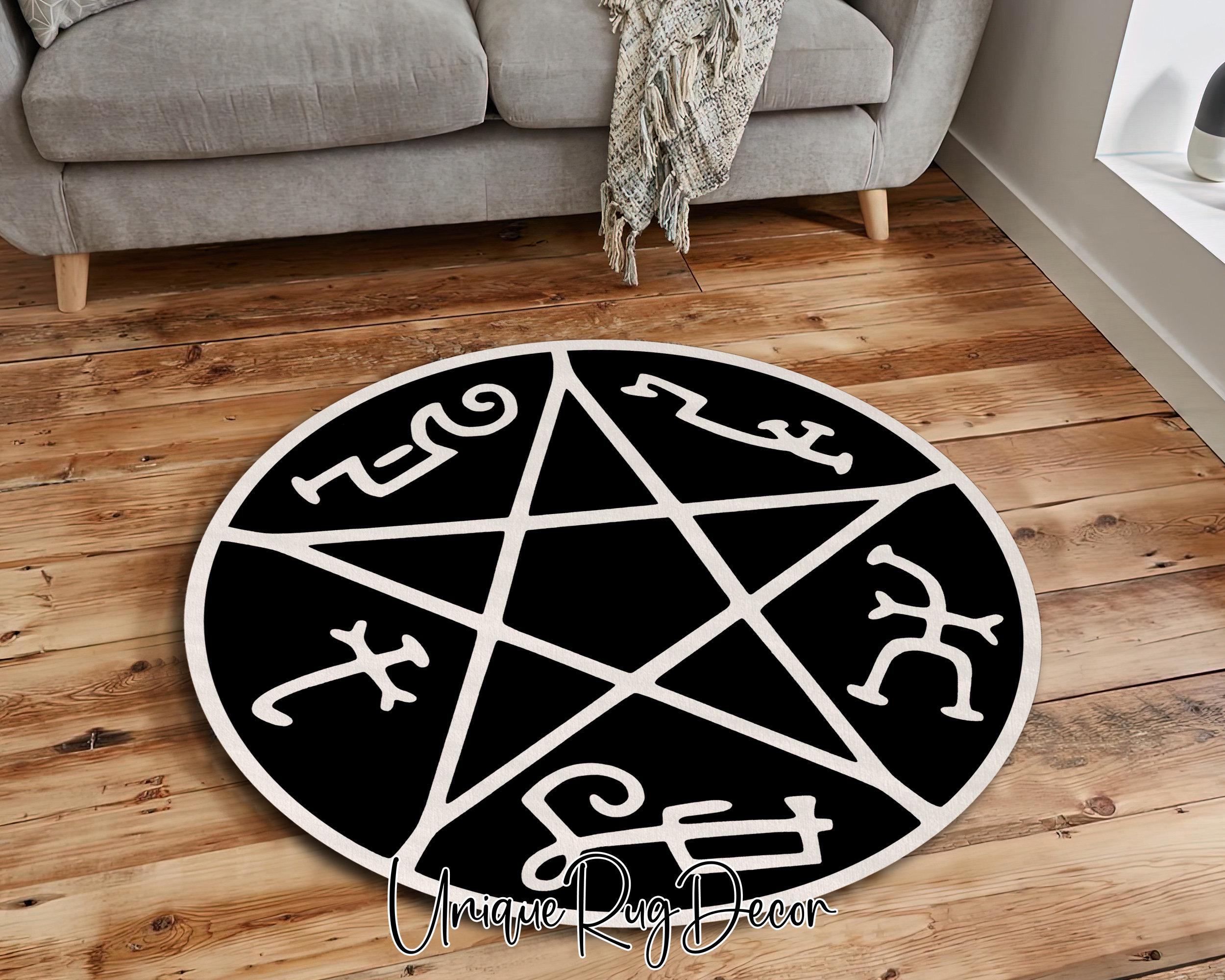 Supernatural Devil's Trap Rug, Satan Symbol Pentacle Rug