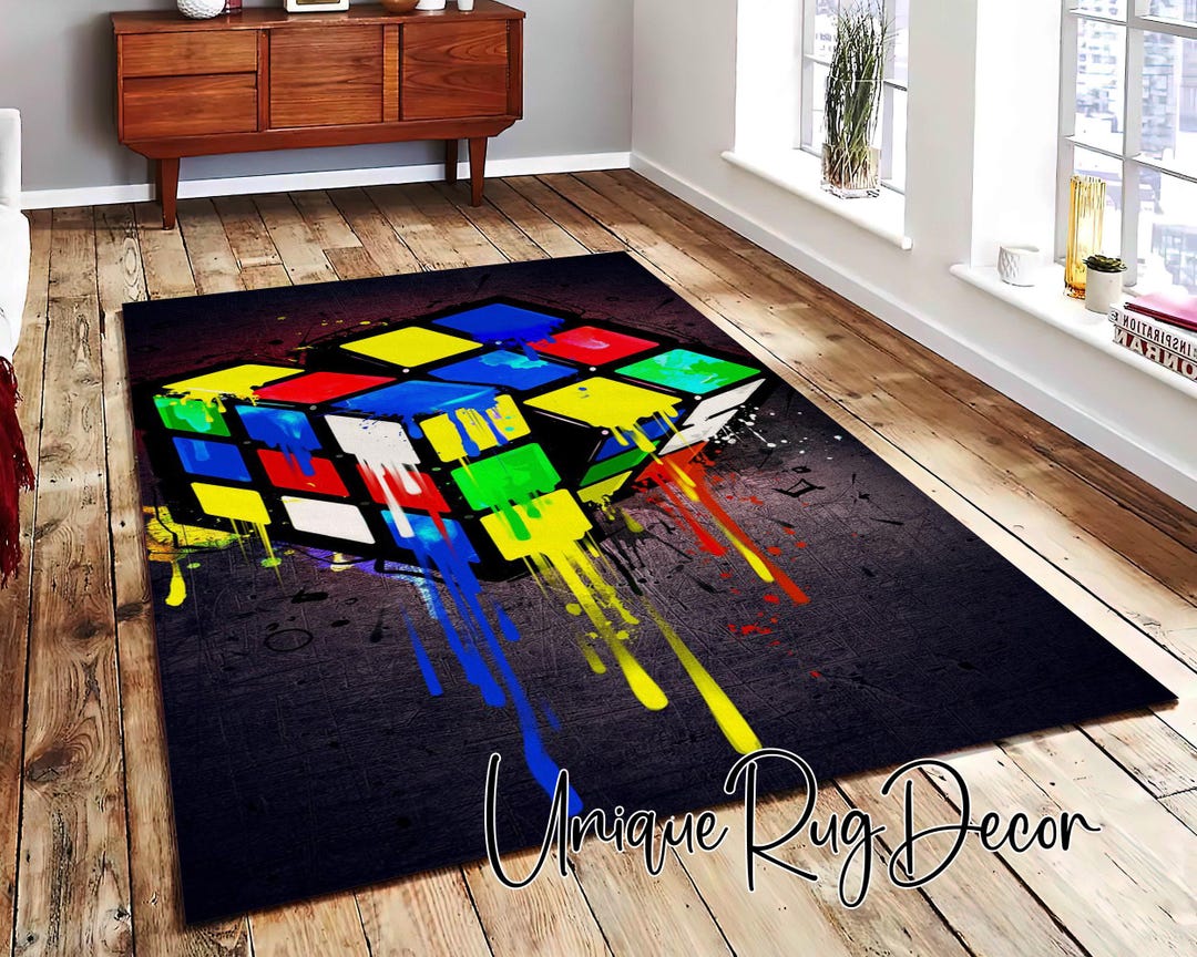 Melting Rubik's Cube Rug, Colorful Children's Room Decor - Etsy