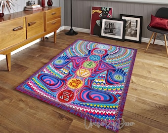 7 Chakra Mandala Rug: Colorful Meditation Yoga Mat