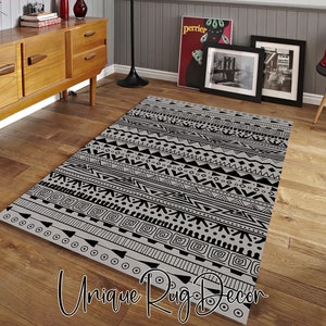 Contemporary Tribal Carpet, Ethnic Geometric Rug for Living Room, Kitchen Mat, Kitchen Runner Rug