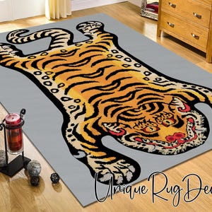 Tibetan Tiger Carpet, Ethnic Rug, Tribal Home Decor, Decorative Kitchen Carpet