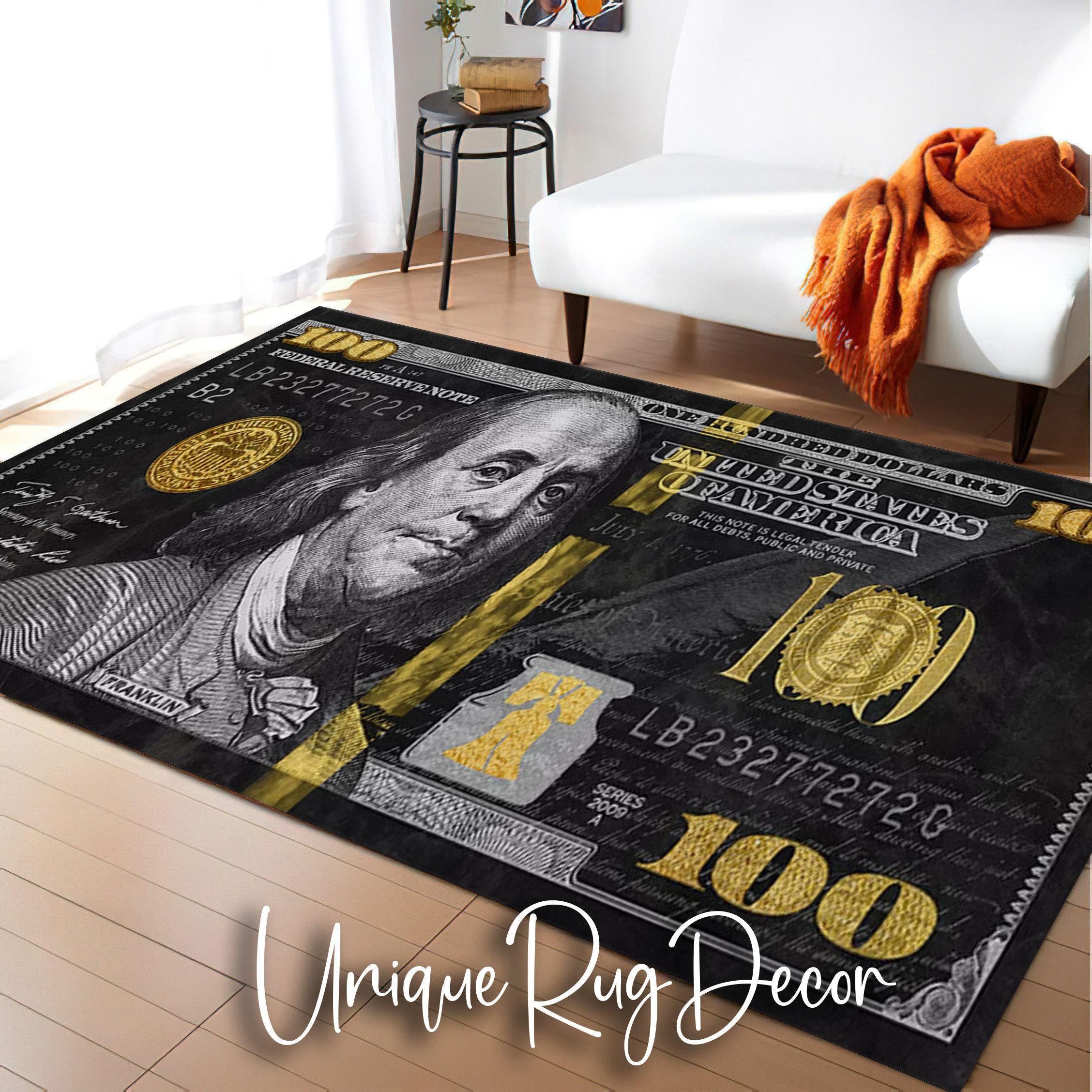 Benjamin Franklin Black and Gold 100 Dollar Bill Runner Rug - Etsy