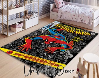 Spider-Man Comic Book Area Rug: Kids Room Decor
