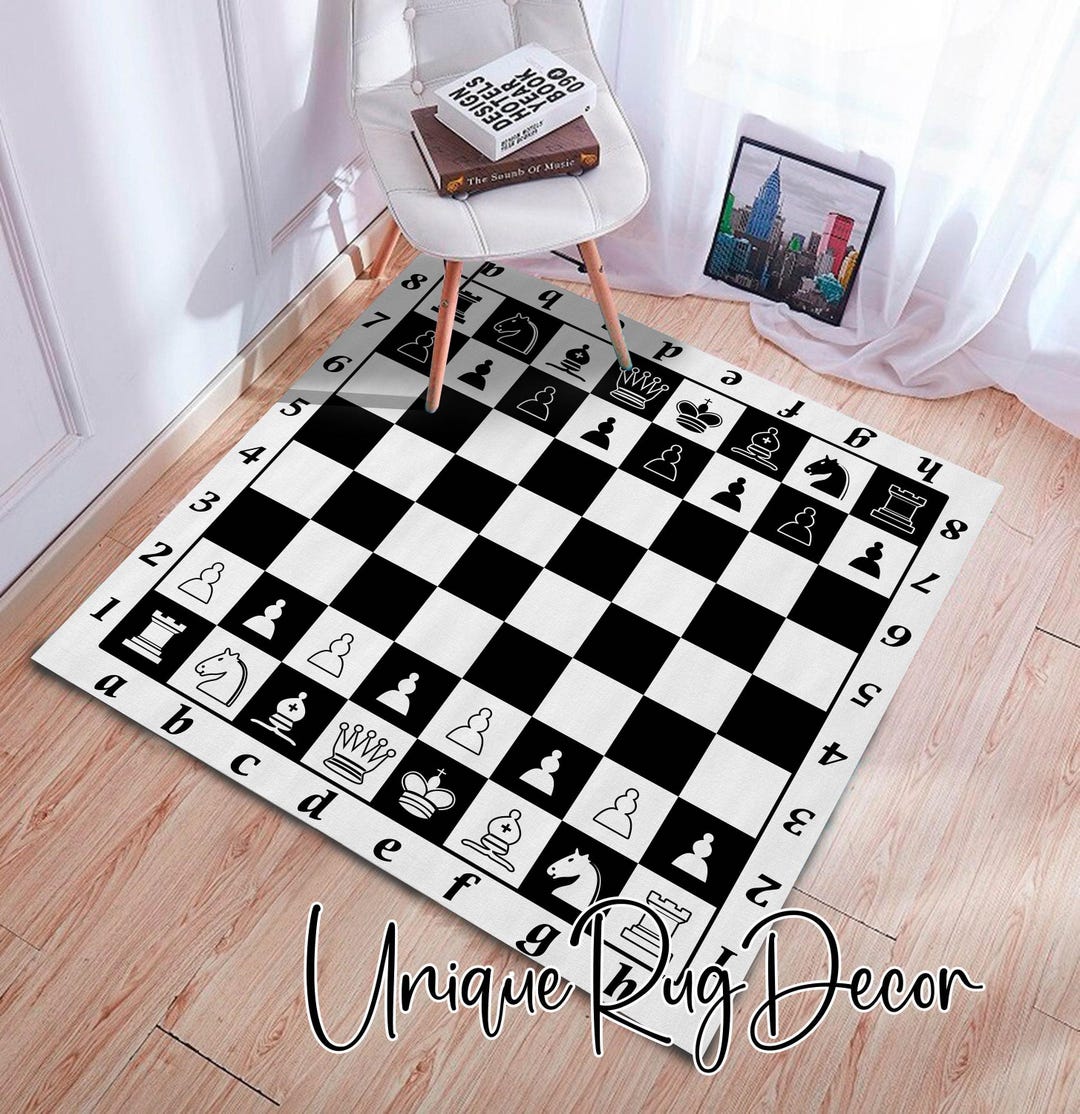 Checkered Chess Rug, Playroom Decor - Etsy