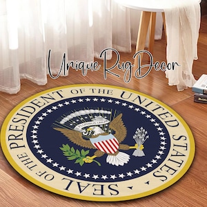 Presidential Seal Rug: Oval Office Decor, American Eagle Mat - Etsy