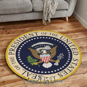 President of the United States Seal Logo Themed Oval Office American Eagle Rug, Funny Office Mat Decor