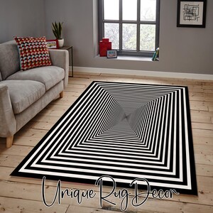 3D Swirl Illusion Rug: Minimalist Vortex Home Decor