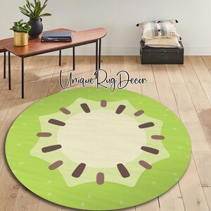 Kiwi Rug: Green Fruit Cartoon Kids Play Mat image 3