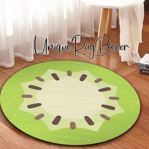 Kiwi Rug: Green Fruit Cartoon Kids Play Mat