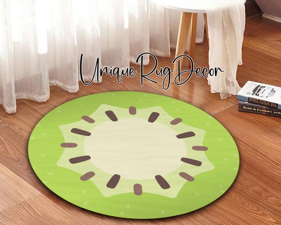 Kiwi Rug: Green Fruit Cartoon Kids Play Mat