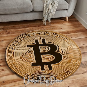 Bitcoin Rug, Non-Slip Decorative Office Carpet, Cool Office Decor