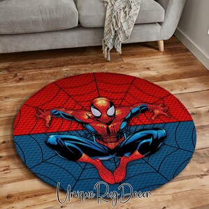 Spiderman Printed Cute Kinder Kinderzimmer Cartoon Teppich, Spiderman Teppich, Spiderman Decor