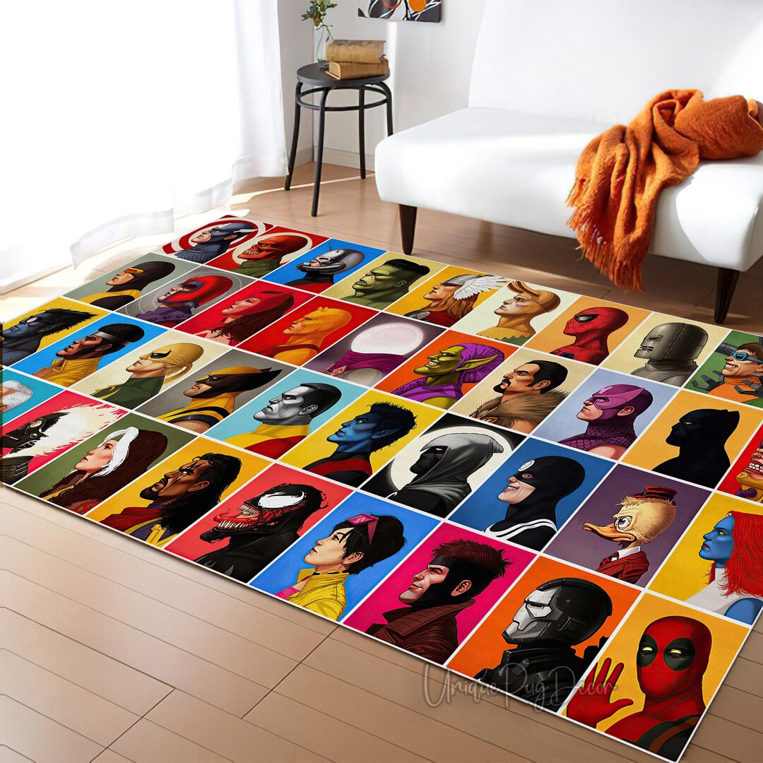 Marvel Comics Character Rug, Children's Room Decor - Etsy