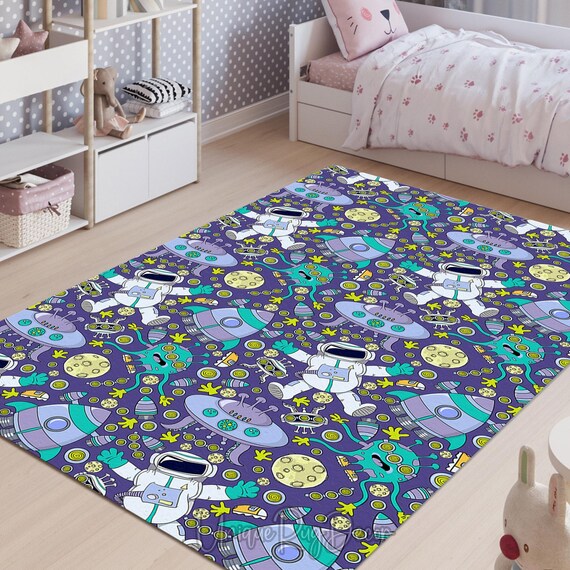 エイリアン RUG MAT Space Arcade Game Rug, Galaxy Gamer Carpet