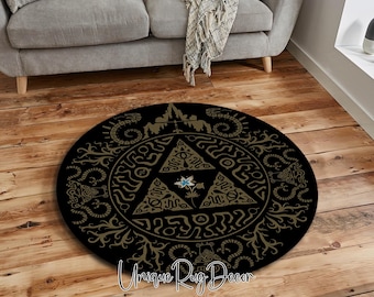 Zelda Game Symbol Round Rug, Gamer Decor