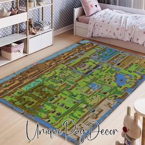 Zelda Game Map Rug: Gamer Room Decor, Gaming Chair Mat