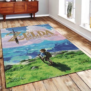 The Legend of Zelda Rug, Zelda Character Themed Carpet, Gamer Decor, Gaming Mat, Zelda Fan Gift