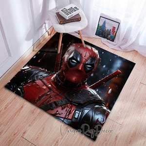 Deadpool Rug, Marvel Superhero Carpet, Children's Room Decor